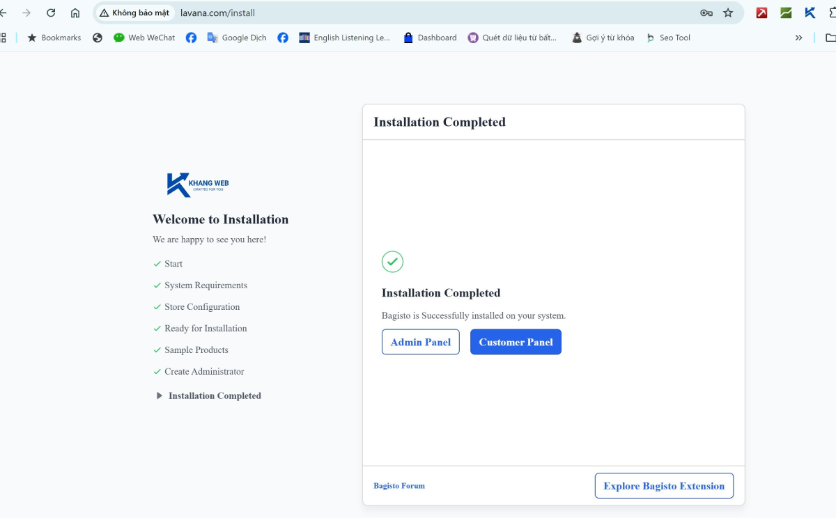 c&agrave;i đặt th&agrave;nh c&ocirc;ng