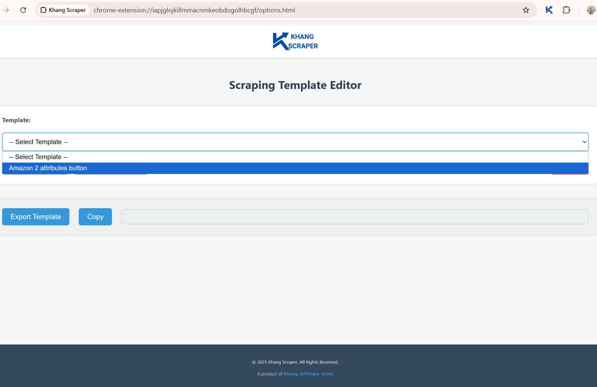 Trang Scraping Template Editor