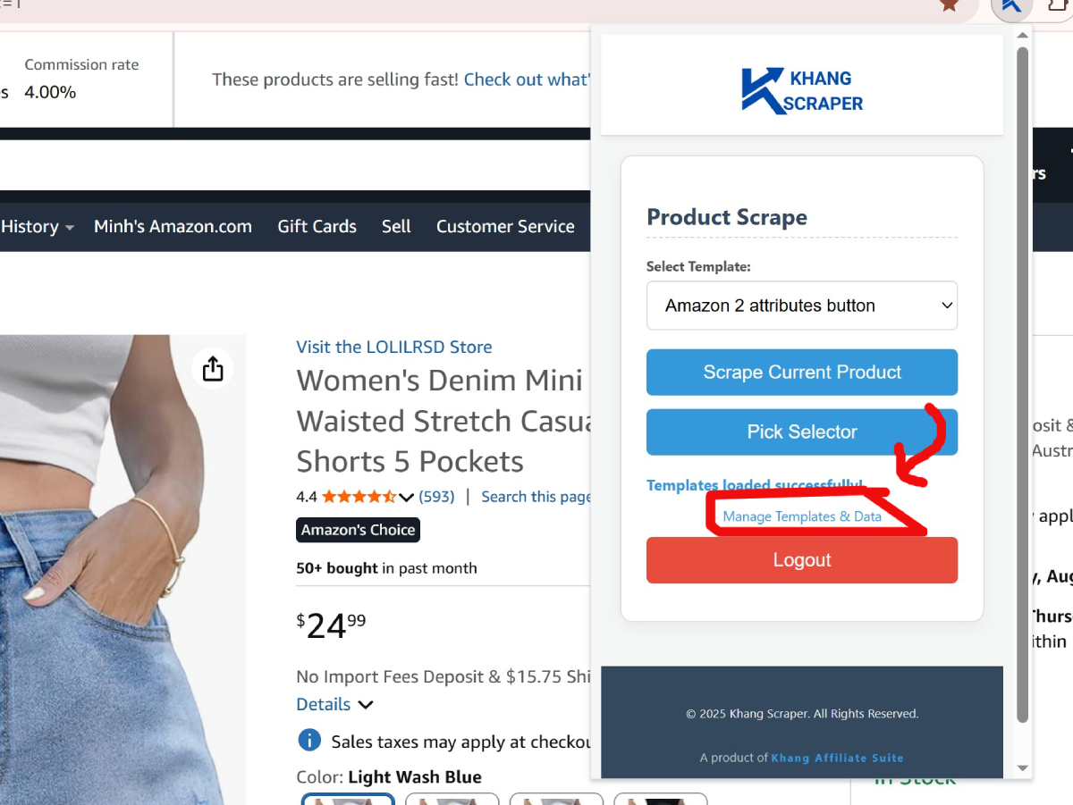 Giao diện Khang Scraper