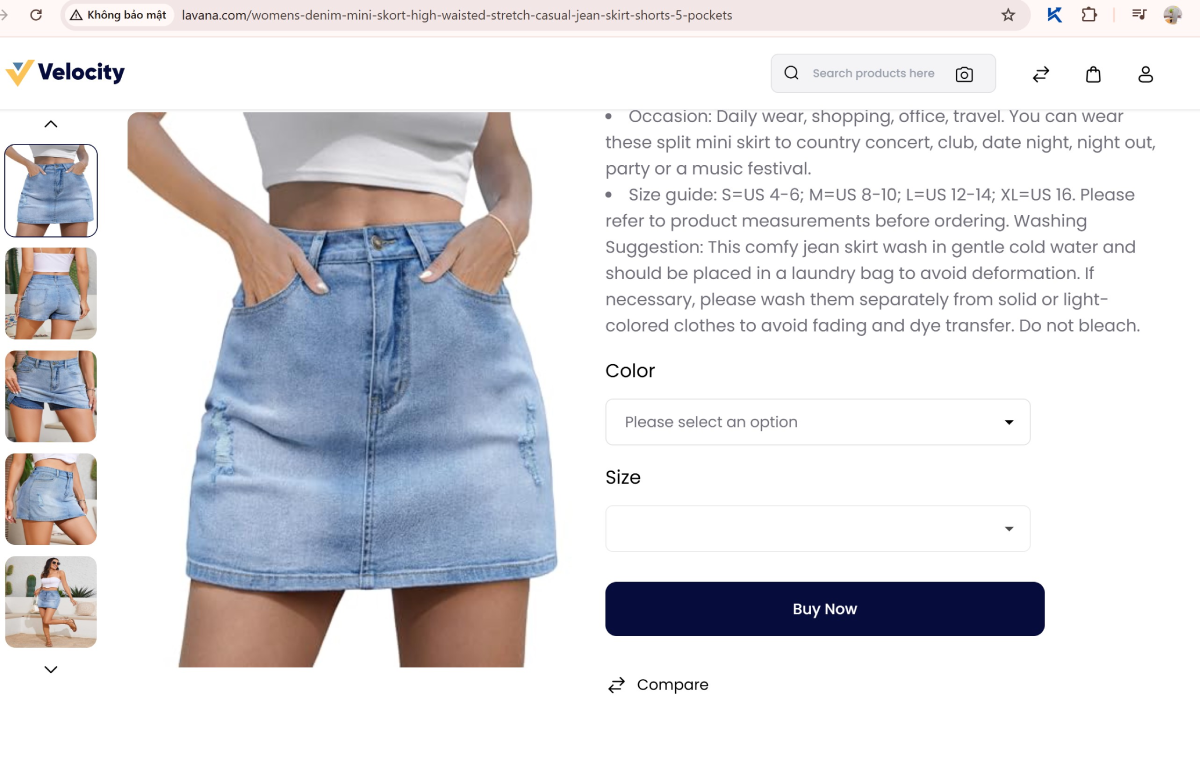 Giao diện sản phẩm tr&ecirc;n trang web