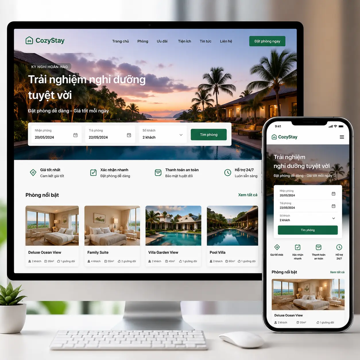 Thiết Kế Website Booking Phòng Và Bán Hàng