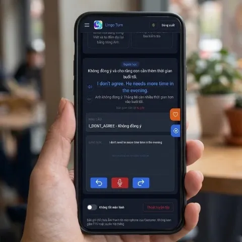 Mở app LingoTurn luyện ngay