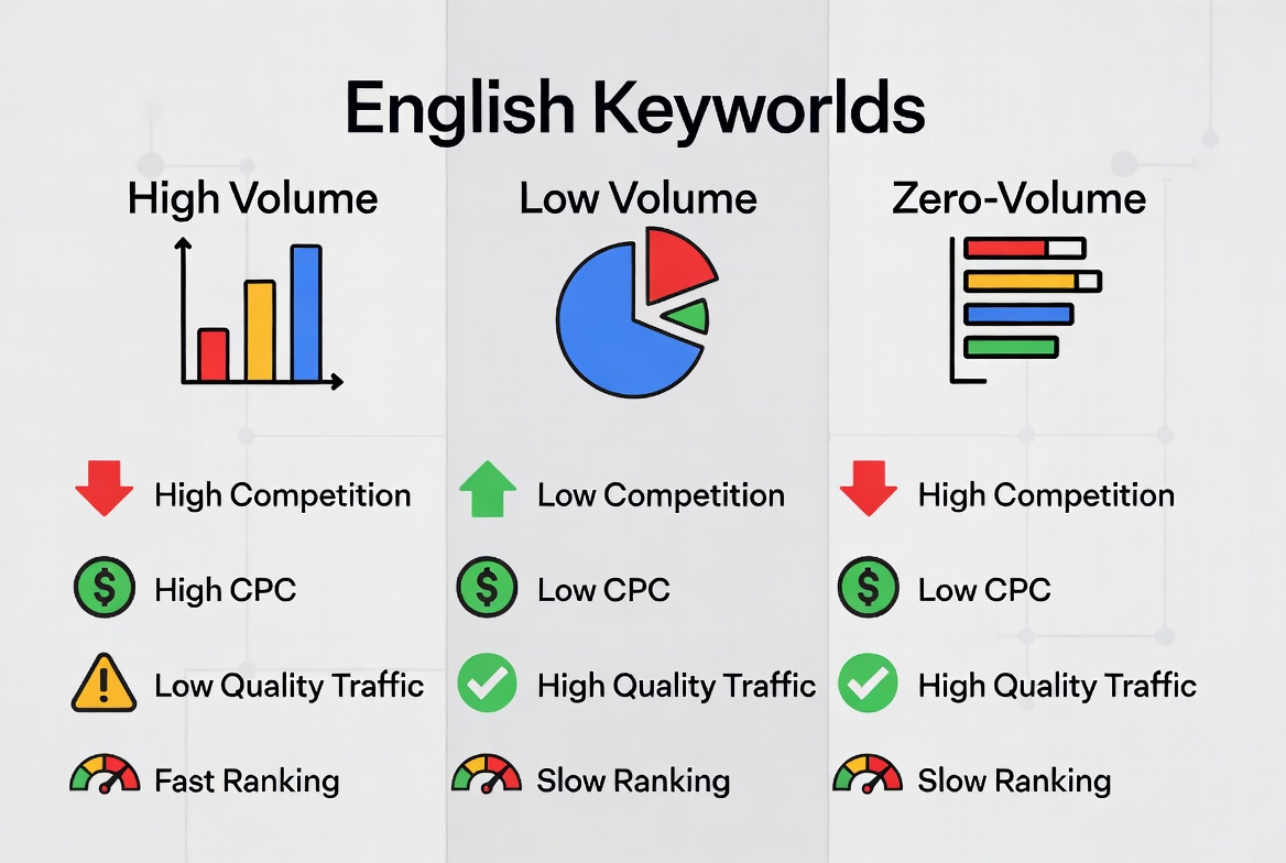 Từ kh&oacute;a volume thấp trong SEO