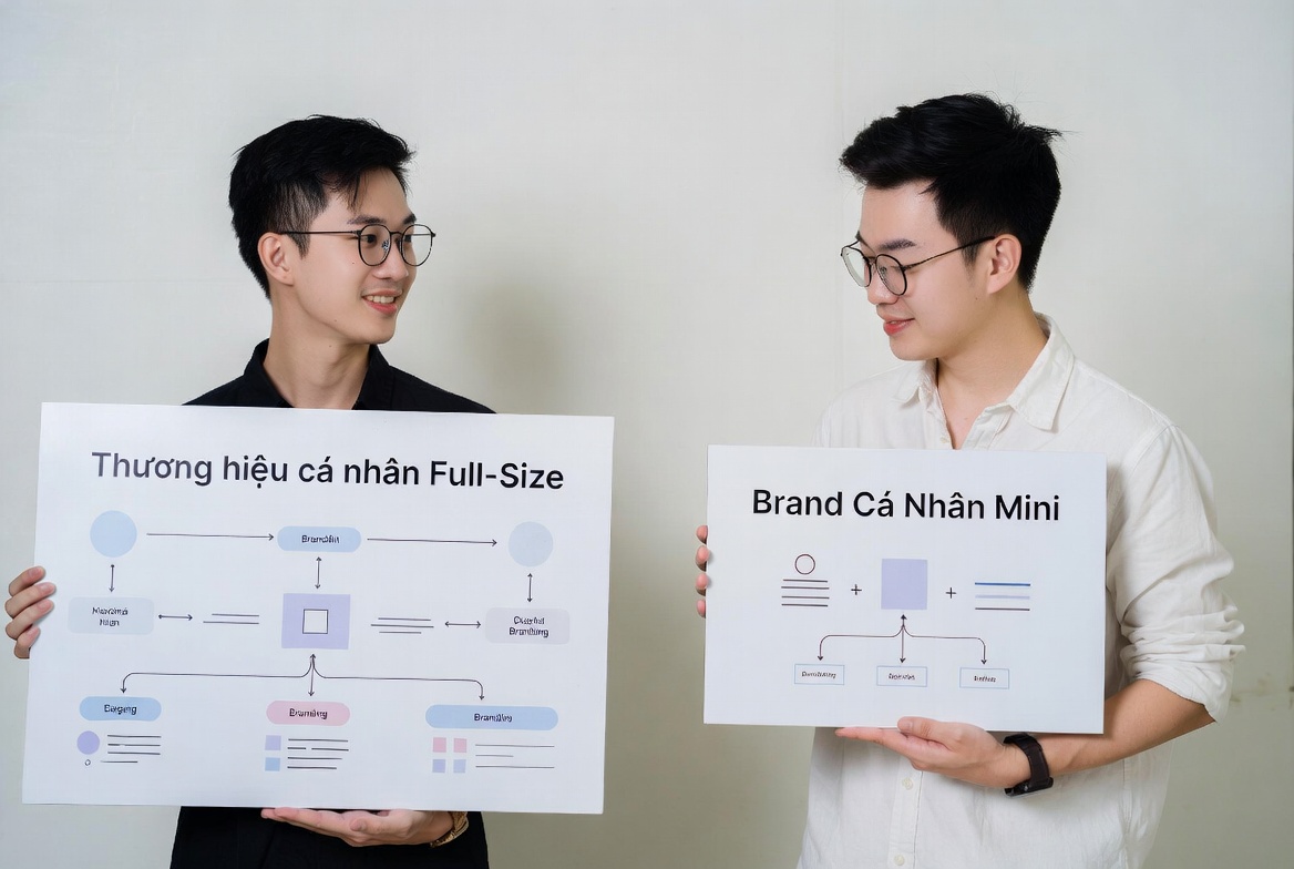 H&igrave;nh ảnh so s&aacute;nh Brand C&aacute; Nh&acirc;n Mini v&agrave; Full-size